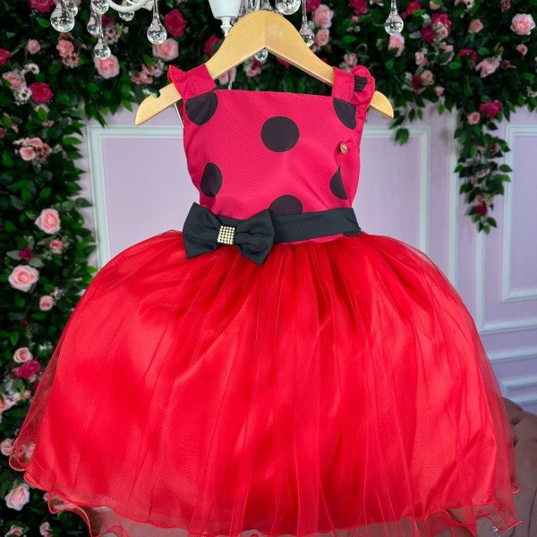 Vestido Banana Club Minnie/Minie Vermelha Bolinhas Poa