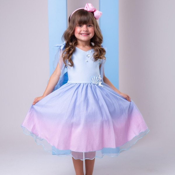 Vestido Princesa Belli Tematico Sereia – Ariel &#