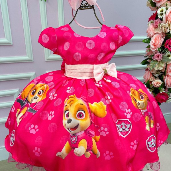 Vestido Infantil Temático da Gigi Patrulha Canina- Sky