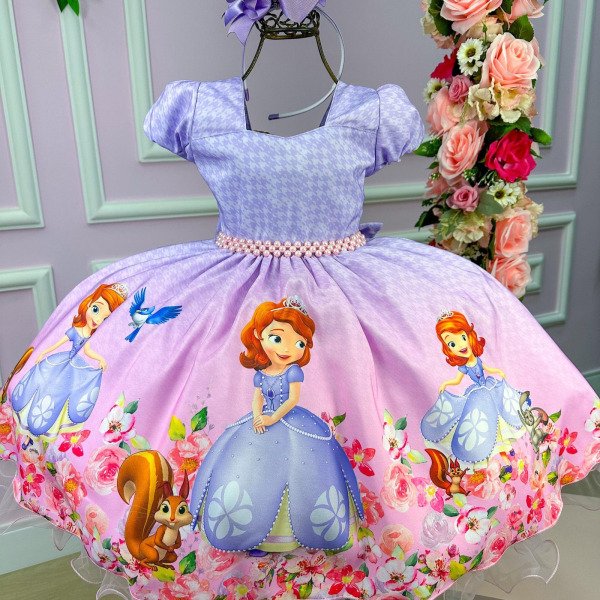 Vestido Infantil Temáticos da Gigi Princesa Sofia