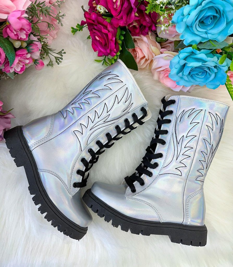 Bota/Coturno Flor di Mila Prata Boiadeira