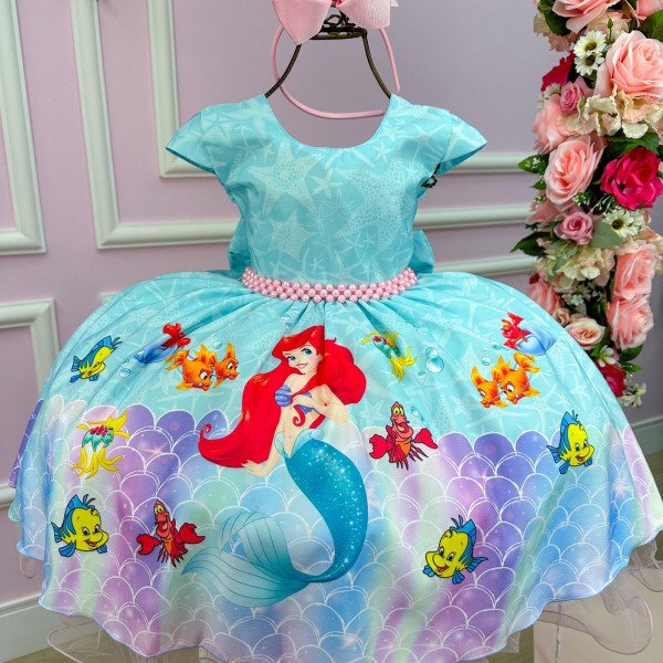 Vestido Infantil Temáticos da Gigi Ariel – A Pequena S