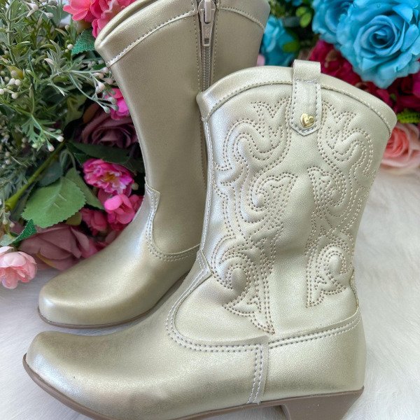 Bota/ Coturno Flor Di Mila Boiadeira Texana Maria Dourado