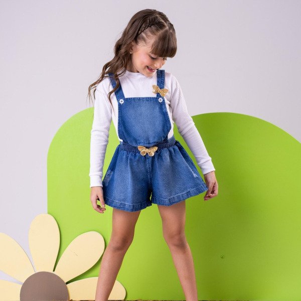 Jardineira Blogueirinha Jeans Elo