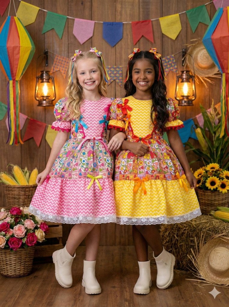 Vestido Marie Junino Quermesse de Luxo