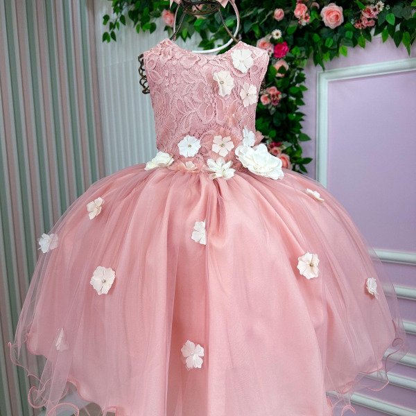 Vestido Juvenil Vila Lele Regata Flores Rose