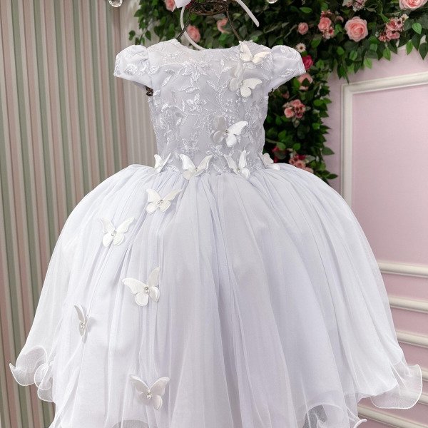 Vestido Juvenil – Midi Vila Lele Sabrina Branco