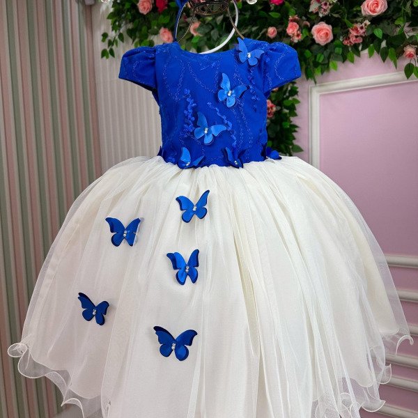 Vestido Juvenil – Midi Vila Lele Sabrina Azul Royal e
