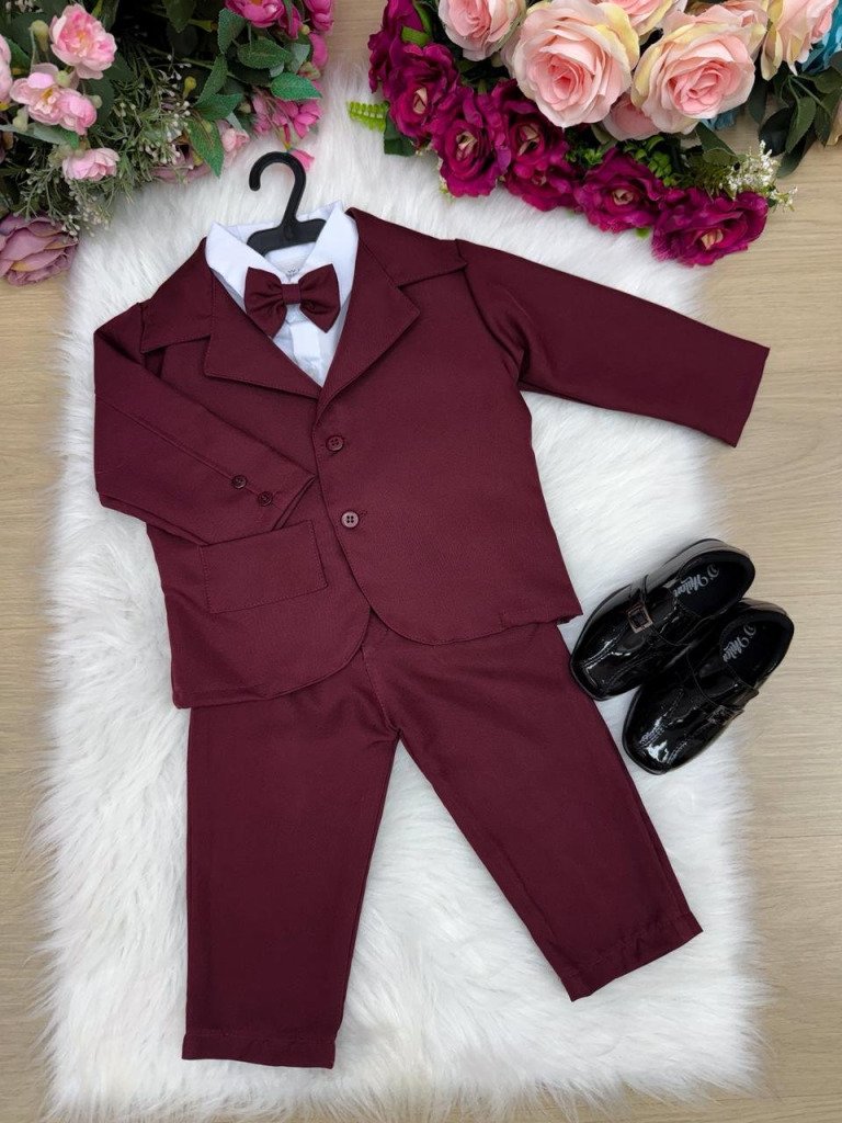 Conjunto Social Miss Cherry Jorge Terno Marsala