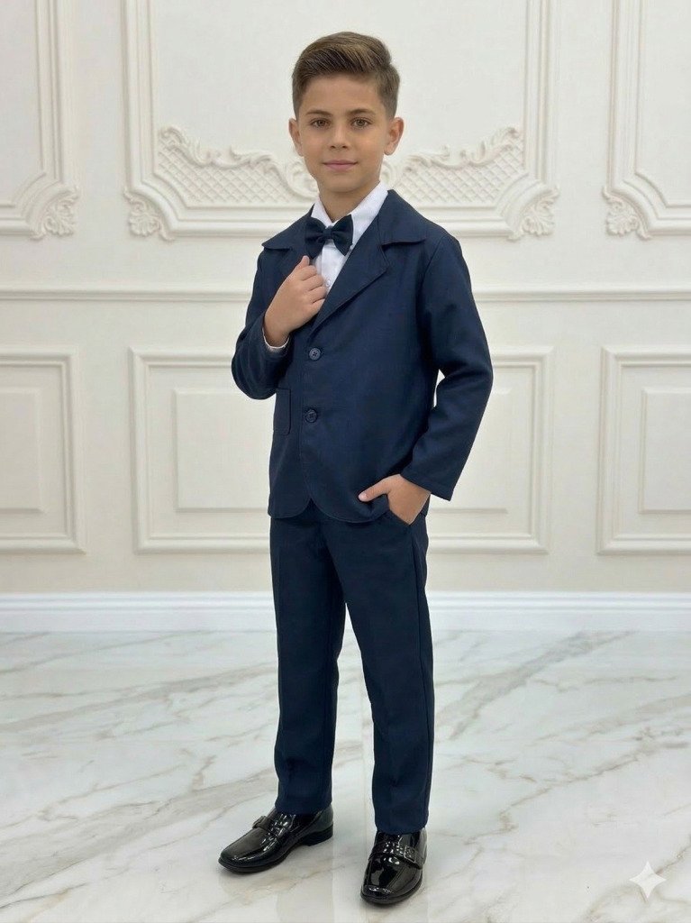 Conjunto Social Miss Cherry Jorge Terno Azul Marinho