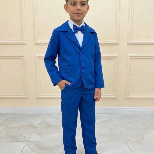 Conjunto Social Miss Cherry Jorge Terno Azul Royal